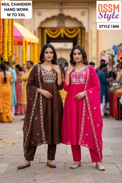 Ossm style 1669 handwork kurtis wholesale